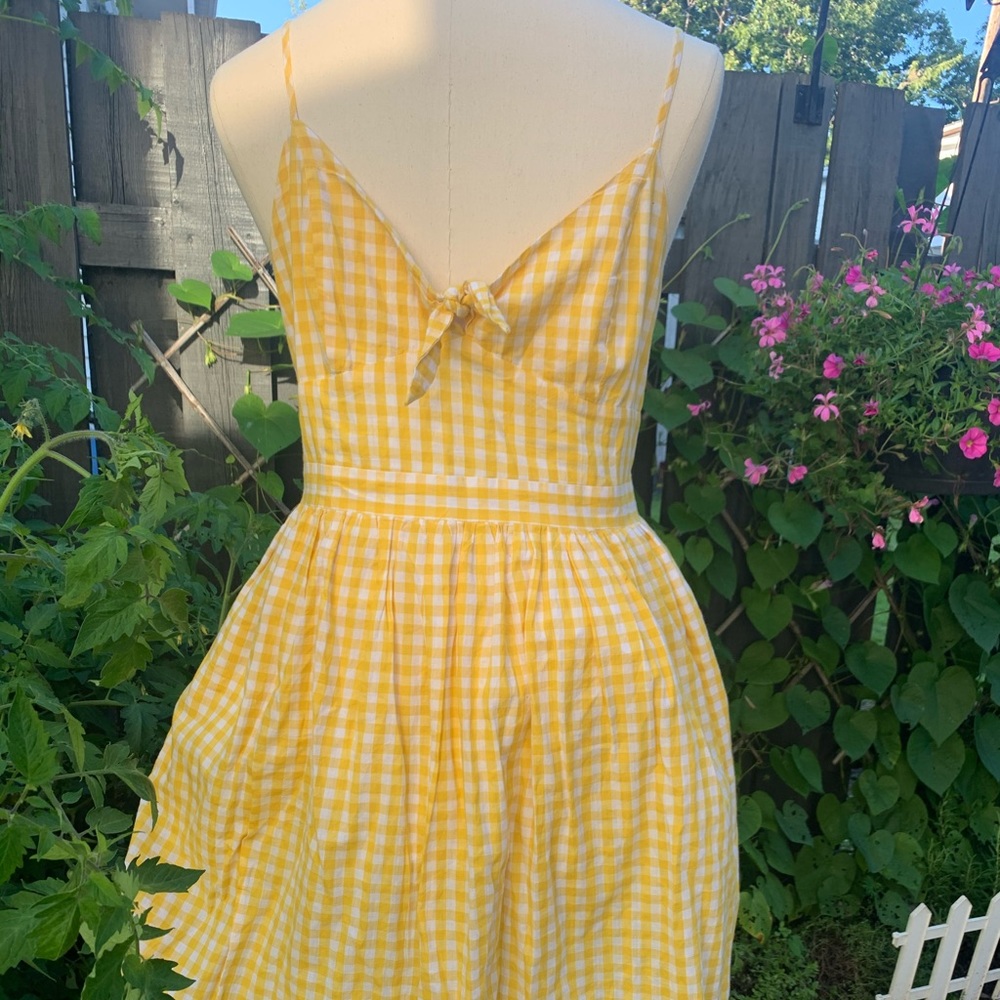 Yellow gingham dress